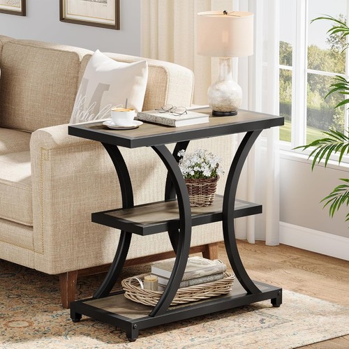 Tier end table industrial - 3-tier, table,