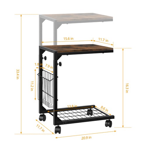 Shaped side table height - side,