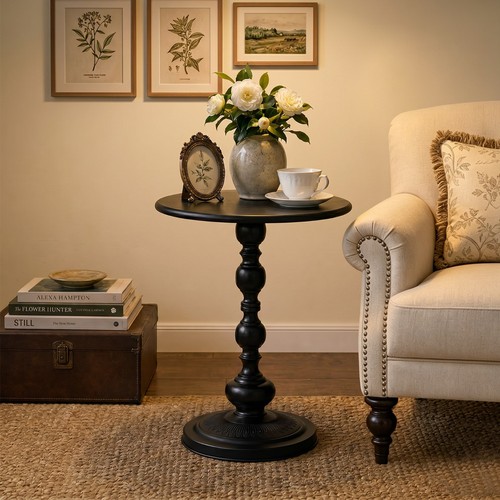 Round side table vintage - side,